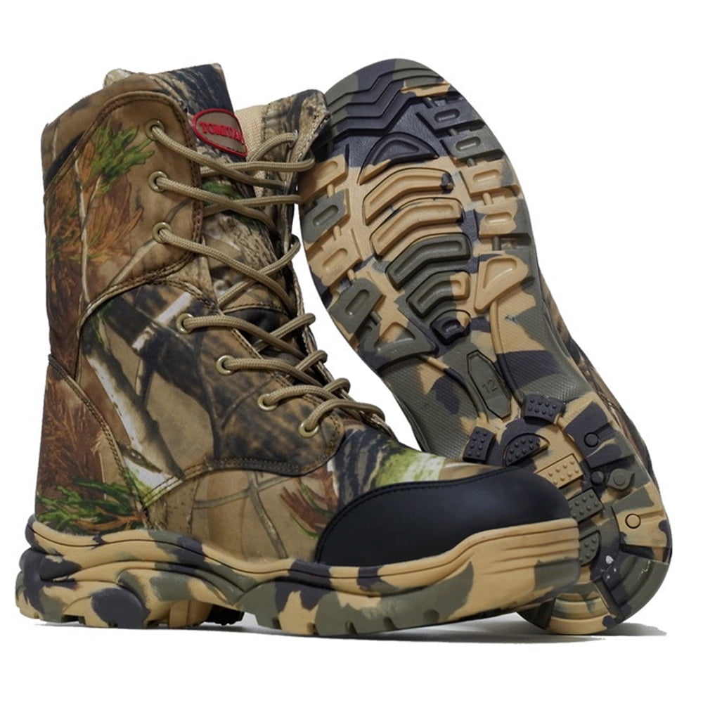 men's casual sneakers lace up camo breathable hiking boots antiskid sport shoes 