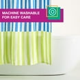 thumbnail image 5 of TOWN & COUNTRY PLAY Adeline Offset Stripe Cotton-Rich Breathable Fabric Shower Curtain with Anti-Rust Grommets, Purple/Green/Blue, 70"x72", 5 of 9