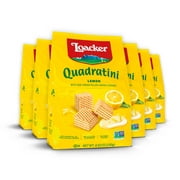 Loacker Quadratini Lemon, Non-GMO Cream-Filled Bite-Size Wafer Cookies, 8.82 oz, Pack of 6