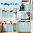 thumbnail image 6 of Modern Minimalist Cabinet Dishwasher Hidden Curtains, Privacy Closet Door Curtain, Boho Solid Color Blue Adhesive Dust Proof Under Sink Skirt for Bathroom Kitchen 35"x35", 6 of 8