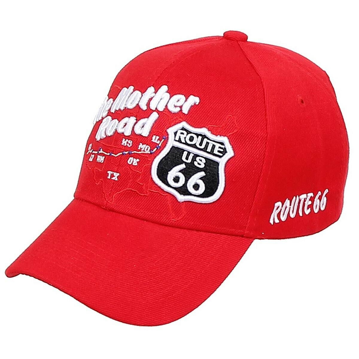 Baseball Cap Snapback Fashion Dad Hat Adjustable Mesh Trucker Caps Route 66 