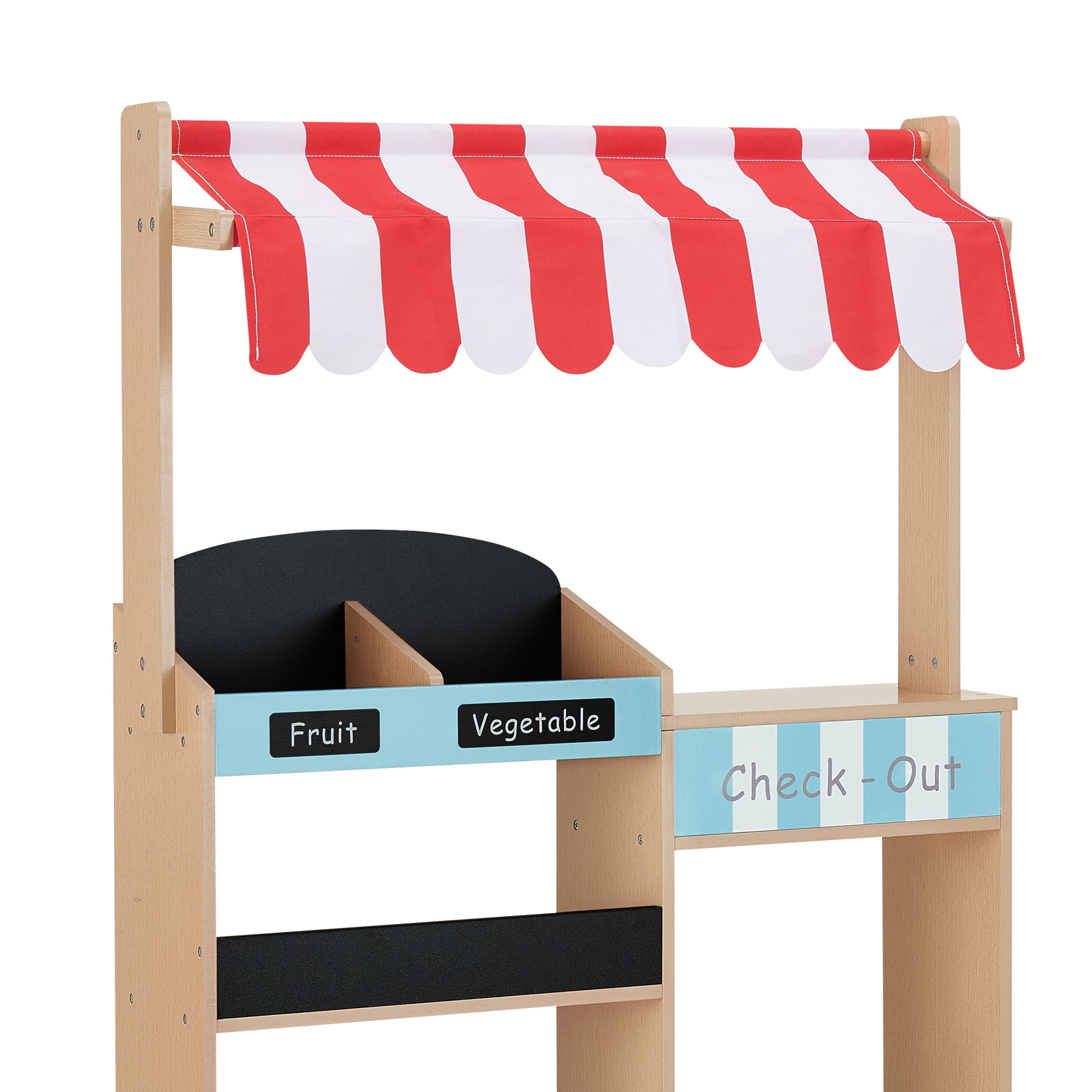 Teamson Kids My Little Helper Market Stand Playset with Awning and
