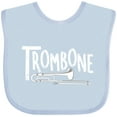 thumbnail image 3 of Inktastic Trombone  Rough  White Text Boys or Girls Baby Bib, 3 of 4