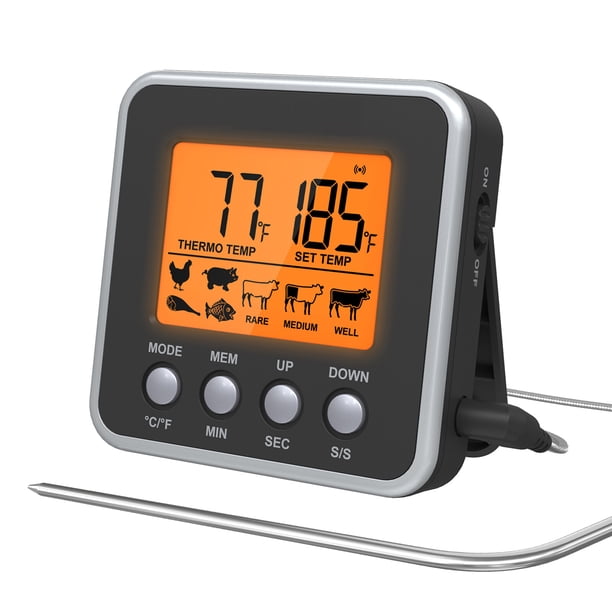 Termómetro Acuario Termómetro Digital Cocina ThermoPro TP17 - Doble Sonda Para Carne, BBQ, Horno - Temporizador Y Pantalla Grande Termómetro Doble Sonda