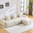 thumbnail image 1 of MELLCOM 104'' Modular Sectional Boneless Couch, L Shaped Corner Sofa with Deep Seat＆Wide Armrest Design, Cloud Couch for Living Room, Bedroom, No Assembly Required (Beige), 1 of 5