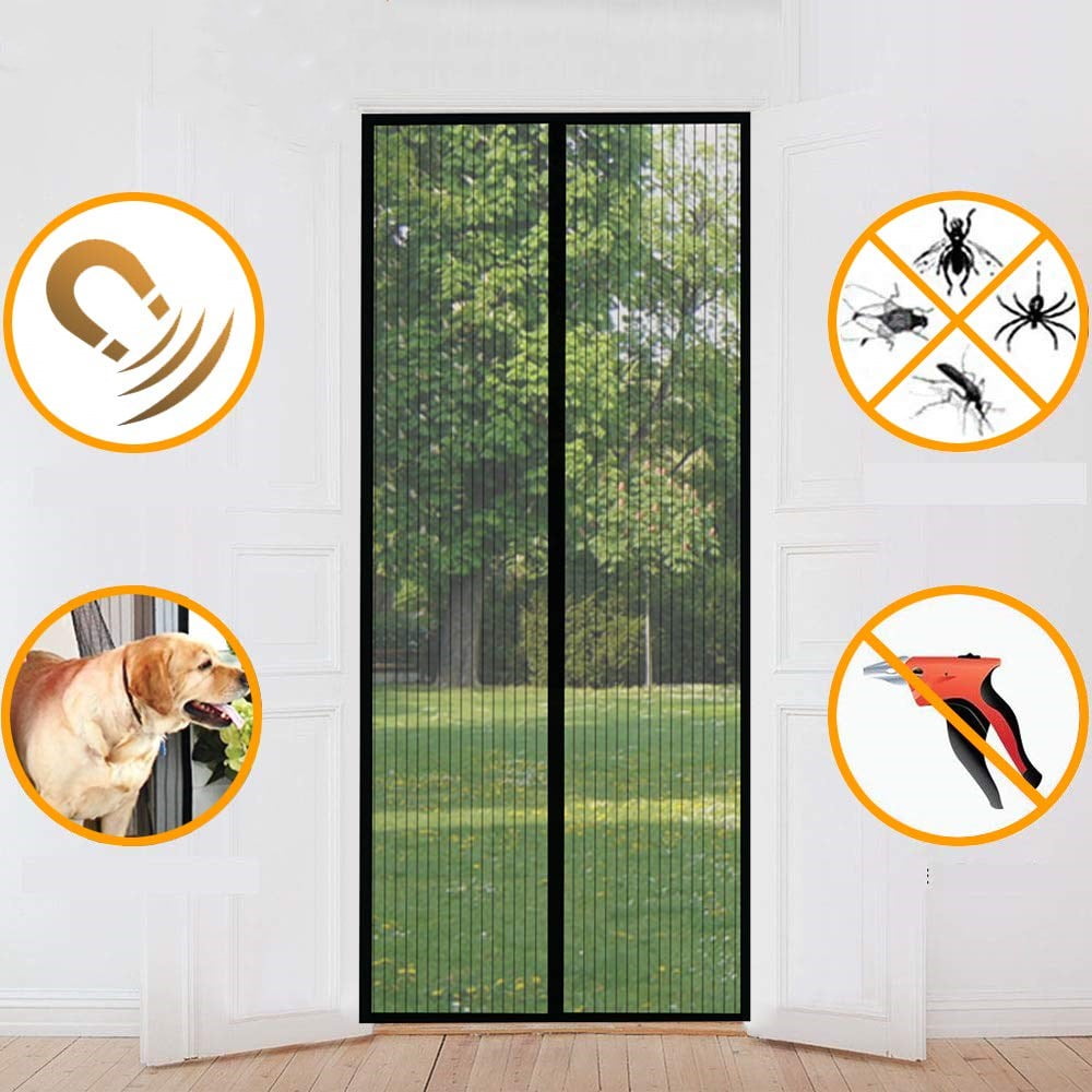 2 Packs Fly Mosquito Screen Door with Powerful Easy
