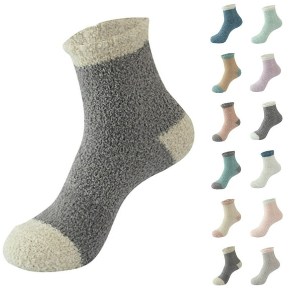 Womens Cozy Fuzzy Socks Winter Fleece Lined Soft Thick Cabin Slipper Socks
