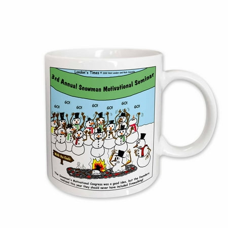 

3dRose Snowman Motivational Seminar Ceramic Mug 11-ounce