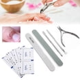 thumbnail image 4 of Lima de uñas, alicates para cutículas, empujador de acero, herramienta de cepillado para quitar esmalte de uñas, juego de herramientas de manicura, 4 of 13