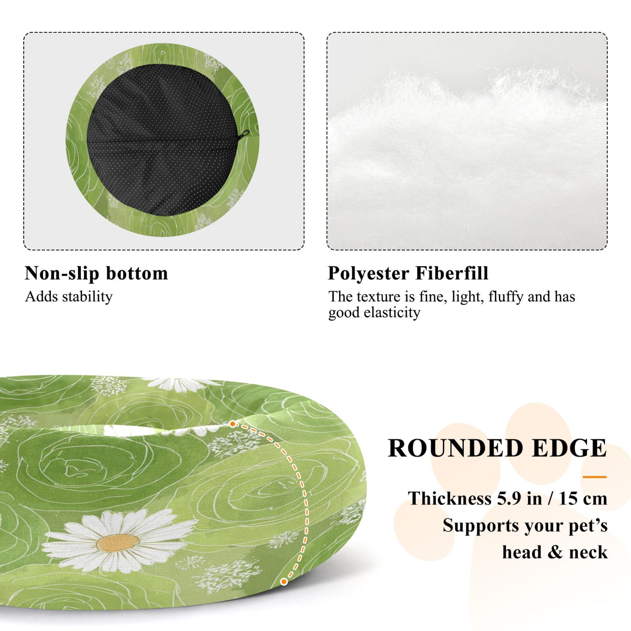 Iauyy Pet Couch Donut Cat Bed for Indoor Cats/Small Dogs Washable & Machine with Non-slip Bottom Calming Cat Furniture, Light Green Color Tone (M)