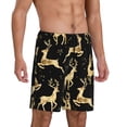 thumbnail image 2 of Kdxio Christmas Gold Deers Print Mens Sleep Shorts Bottoms Soft Comfy Pajama Wear Pants with Drawstring Pockets, 2 of 7