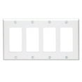 thumbnail image 2 of Leviton 80412-W 4-Gang Decora/GFCI Device Decora Wallplate, Standard Size, Thermoset, Device Mount, White, 2 of 2