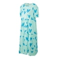 thumbnail image 4 of Vestido midi para mujer, estampado de corazón, cuello redondo, mangas abullonadas, vestido larg Abanopi Vestido de mujer, 4 of 7