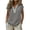 Gray, variant on Women's V-Neck Tee Shirt New Women's Linen V Neck T-Shirt, Lace Patchwork Pullover Cop Sleeve Tops, Summer Lightweight Loose Fits Casual Tops