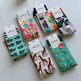 thumbnail image 2 of Fashion Colorful Spring Autumn Stocking Women's Socks Plant Hedgehog Slothsi Cotton Socks Personality Straight Trendy Socks 14 One Size, 2 of 6