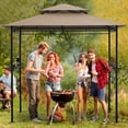 DikaSun Grill Gazebo 8' x 5' Waterproof 2 Tiered Barbecue Canopy