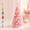 Pink, variant on Dreamy Beaded Christmas Tree DIY Kit, 6.3in Plastic Craft Set with Layered Pearls & Crystals for Tabletop Mantel Windowsill Holiday Decoration Yellow