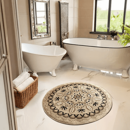 Machine Washable Round Bath Rug