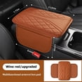 thumbnail image 3 of Car Center Console Cover, Leather Vehicle Armrest Box Pad with 2 Storage Bags, Automotive Interior Arm Rest Cushion Protector Accessories, Universal for SUV Sedan Truck (Brown), 3 of 6