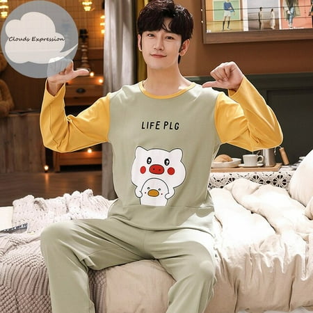 

QWZNDZGR Spring Autumn Women s Sleep Lounge Pajama Long Sleeved Girl Pajama Set Cartoon Pyjamas Cotton Sleepwear M L XL XXL XXXXL Fashion