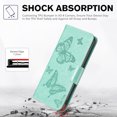 thumbnail image 6 of Feishell iPhone 7 / 8 / SE 2020 / SE 2022 Case Butterfly Embossed Pattern Premium Leather Wallet Cover Flip Stand Card Slots Holder Magnetic with Wrist Strap Case, Green, 6 of 7