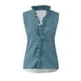 thumbnail image 2 of Eyelet Tops For Women, Button V Neck Sleeveless Blouse Casual Tank Tops Trendy Women 2025 Short Sleeve Tops Green Going Out Business Casual High Tank Tops Work Casual Tops (XL, Cyan) Unbranded, 2 of 5