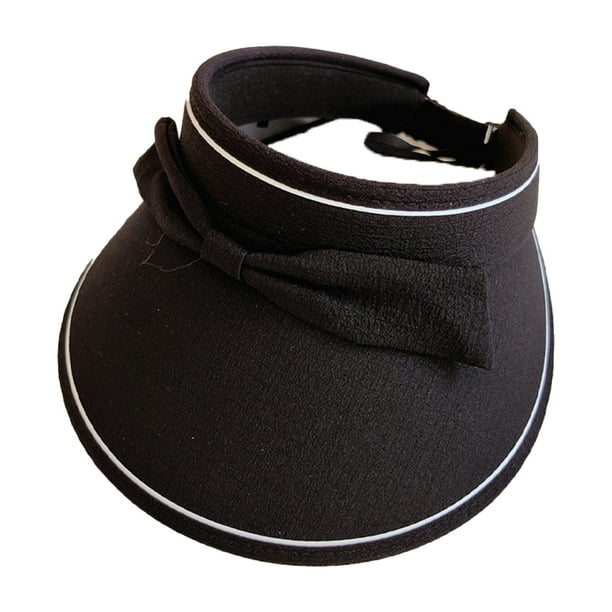 Sombrero de protección solar con parte superior vacía y ajustable de 55 a 60 cm de circunferencia para mujer, sombrero para el sol de verano para exteriores con lazo