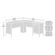 Sauder Larkin Ledge L-Shaped Desk with Drawers, Glacier Oak Finish