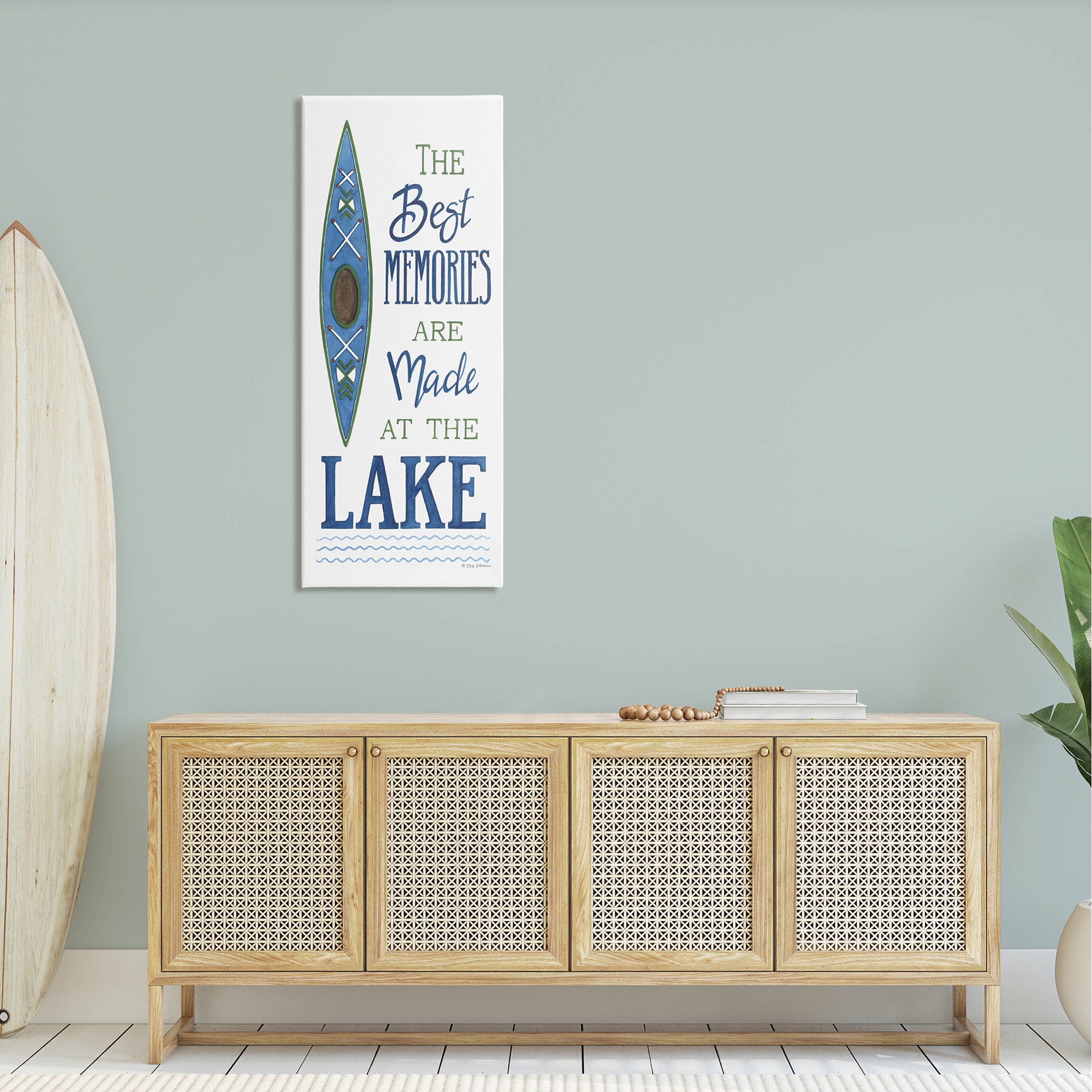 Best Memories Made At Lake Phrase Inspirational Graphic Art Gallery Wrapped Canvas Print Wall Art