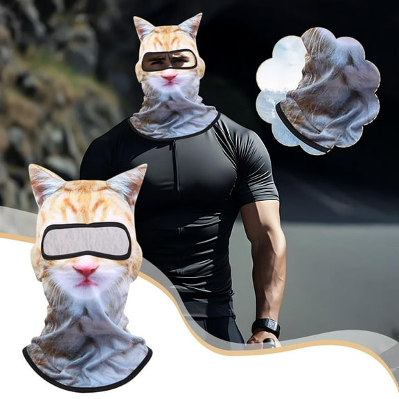 Summer Balaclava Face Mask with Ears - UV Protection Sunscreen Head Cover for Cycling, Skiing & Festivals | Breathable Windproof Sheisty Mask