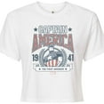 thumbnail image 3 of Marvel Captain America - Collegiate - Juniors Cropped Graphic T-Shirt, 3 of 5