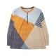 thumbnail image 5 of Camiseta de Larga para Mujer, Cuello Redondo, Estilo Casual, con Media Cremallera, Estampado Geométrico y Bloques de Color. Caqui L, 5 of 8