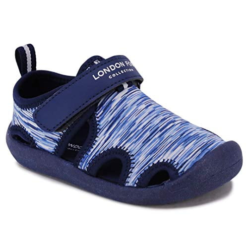 London Fog Kids Toddler Corby Protective Water Shoe,Closed Toe Sport Sandal medieval/blue 7