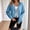 Blue, variant on Women's Short Jacket Baeitkot Women's Solid Color Long-sleeved Raglan Hooded Short Jacket Top Blue XXL