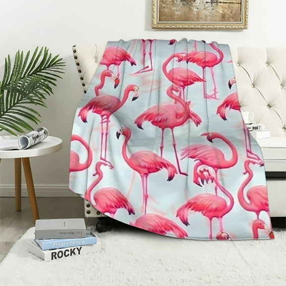SHERONV Flamingo Warm Lightweight Blanket Soft Fleece Throw Blanket for Living Rooms Sofa Decor All Seasons - Exquisite Gifts 40x50in
