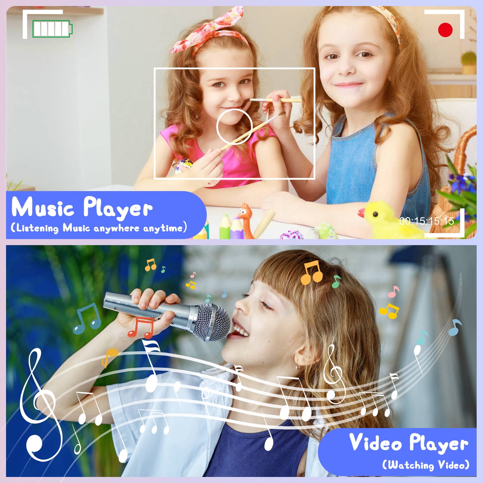 Smart Watch for Kids, Boys Girls Smartwatch with 10 Puzzle Games, Music Player, Pedometer, SOS Call, Camera, Alarm, Recorder, Calculator, Children Wristwatch for Birthday Gift (Black)