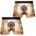 thumbnail image 3 of Happy Thanksgiving Pitbull Turkey Costume Pumpkins Autumn Leaves All Over Print Boxer Briefs Underwear for Men Dad Terrier Dog Lover - 13014, 3 of 6