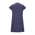 thumbnail image 6 of Fashion Sun Dresses for Womens 2026 Summer Plus Size Casual Solid Color Round Neck Short-sleeved Casual Dress, 6 of 9
