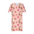 thumbnail image 2 of Viikei Womens Summer Dresses under $10,Women's Plus Size Cute Style Printed Loose Casual Short Sleeved V-neck Knee Length Dress Pink XL, 2 of 4
