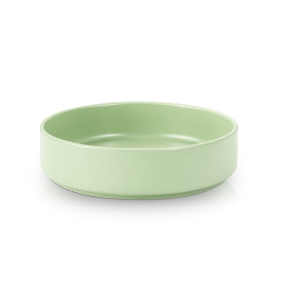 Stone   Lain Stella Porcelain Casual Minimalist Tableware Pasta Bowls, Lime Green, 6 Count