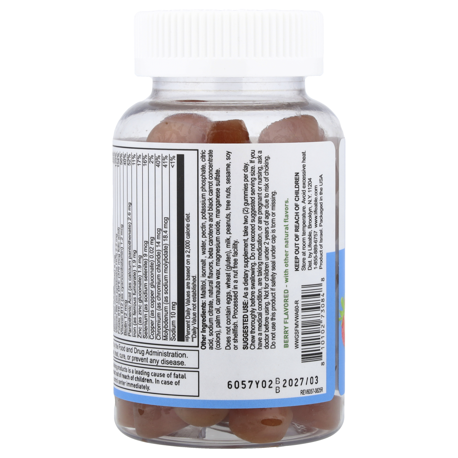 Lifeable Women's Multivitamin Gummies, Berry, 60 Gummies