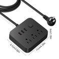 thumbnail image 3 of EGNMCR Tools&Home Improvement Multi Hole Socket Home And Travel Convenient Multifunctional Charging Socket 3 AC Outlets 3 USB Charging Ports Line Length About 1.2m Plastics socket, 3 of 7