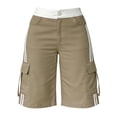 thumbnail image 6 of Hvogkswy Cargo Shorts Women, Elastic Button Zipper Waist Straight Leg Shorts with Multi Pockets Soft Loose Summer Casual Cargo Shorts, 6 of 6