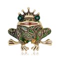 thumbnail image 1 of Broche de cristal JAMW dibujos animados rana Príncipe Reino Sencillez, 1 of 5