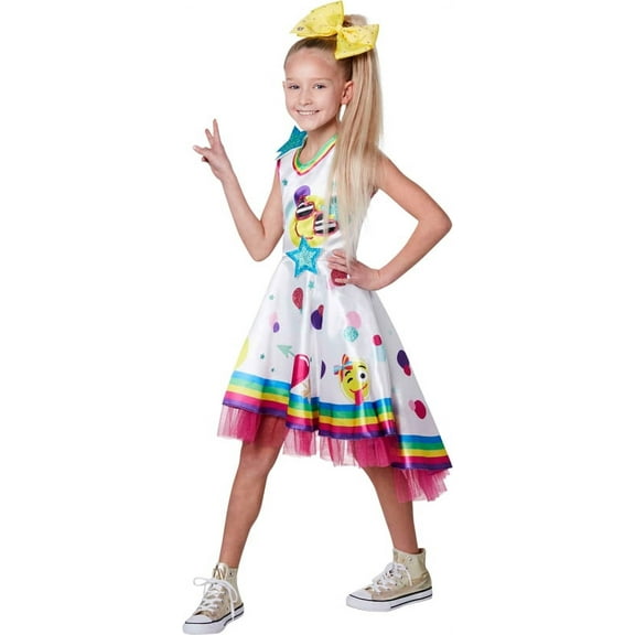 Girls Officially Licensed Jojo Siwa Emoji Dress Halloween Costume