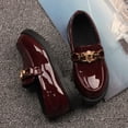 thumbnail image 4 of hopeusnice Kids Rhinestone Mary Shoes Ankle Strap Buckle Closed Toe Sparkly Party School Formal Dress Footwear Wine 21, 4 of 6