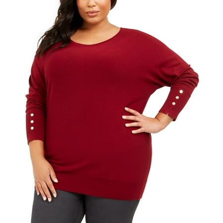 JM Collection Women's Dolman Sweater Red Size 3X