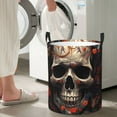thumbnail image 5 of Honeii Vintage Butterfly Flower Skull Print Laundry Hamper Basket,Baby Nursery Woven Storage Basket for Toys Bin,Pillows,Blankets,Clothes-Medium, 5 of 6