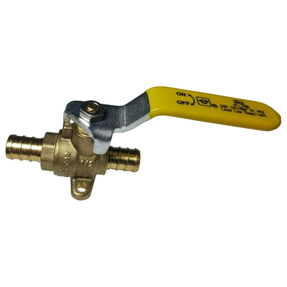 10 PIECES 1/2" PEX SHUT OFF WITH DROP EAR - FULL PORT, BRASS