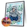 thumbnail image 1 of Cuadros Decorativos Kits de pintura de diamante de niña de hielo de pelo rizado Taladro redondo completo 40x50cm (sz2035) Ehuebsd embutido en tela, 1 of 8
